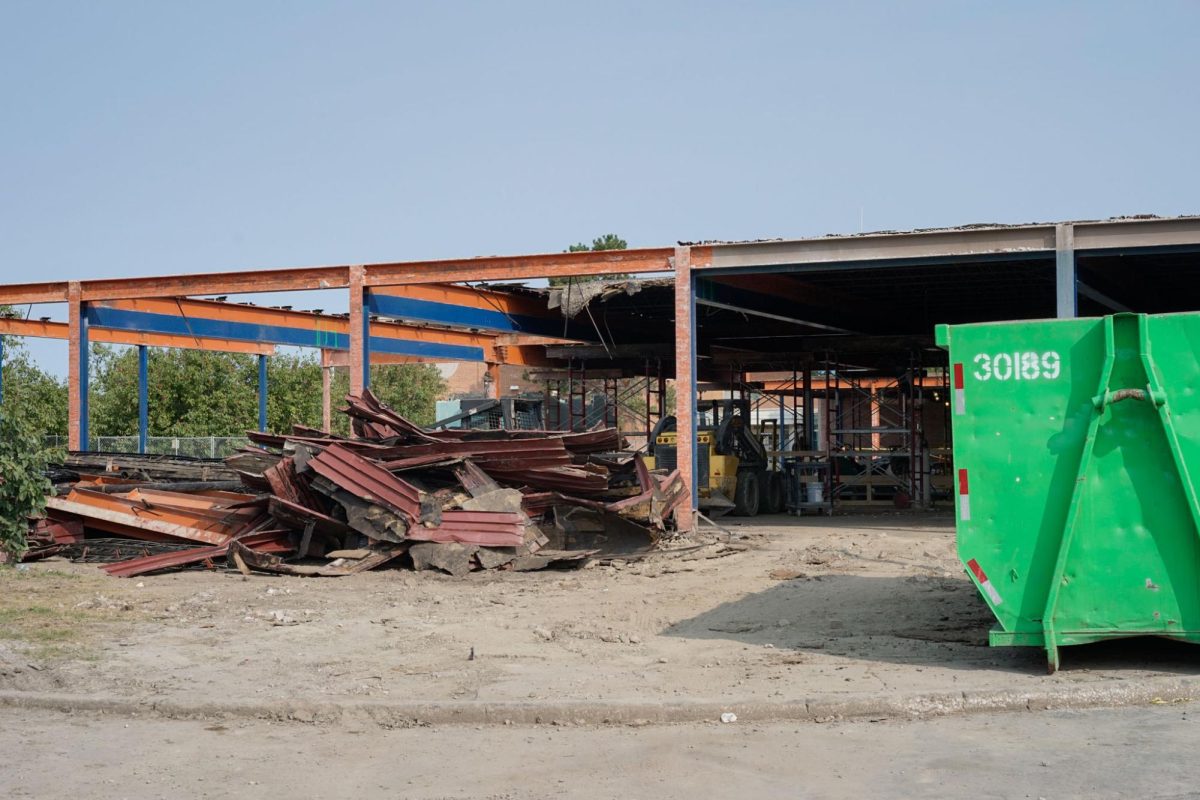 South Campus construction includes knocking down the cafeterias in order to build a new music classroom wing (photo courtesy of  Molly Rossi)
