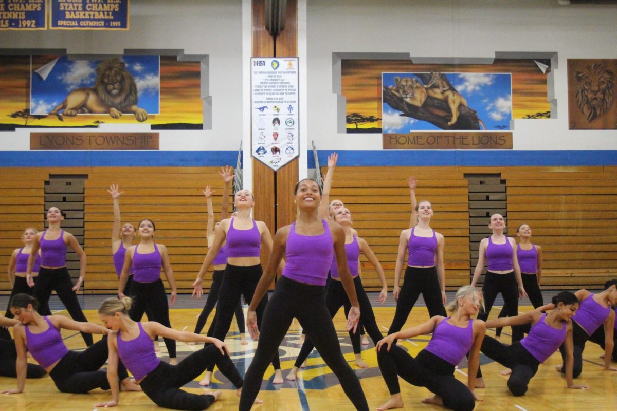  LT dancers strike a pose at the end of the opening ceremony on Oct. 5 during the festival in the NC field house (Stahulak/LION).

