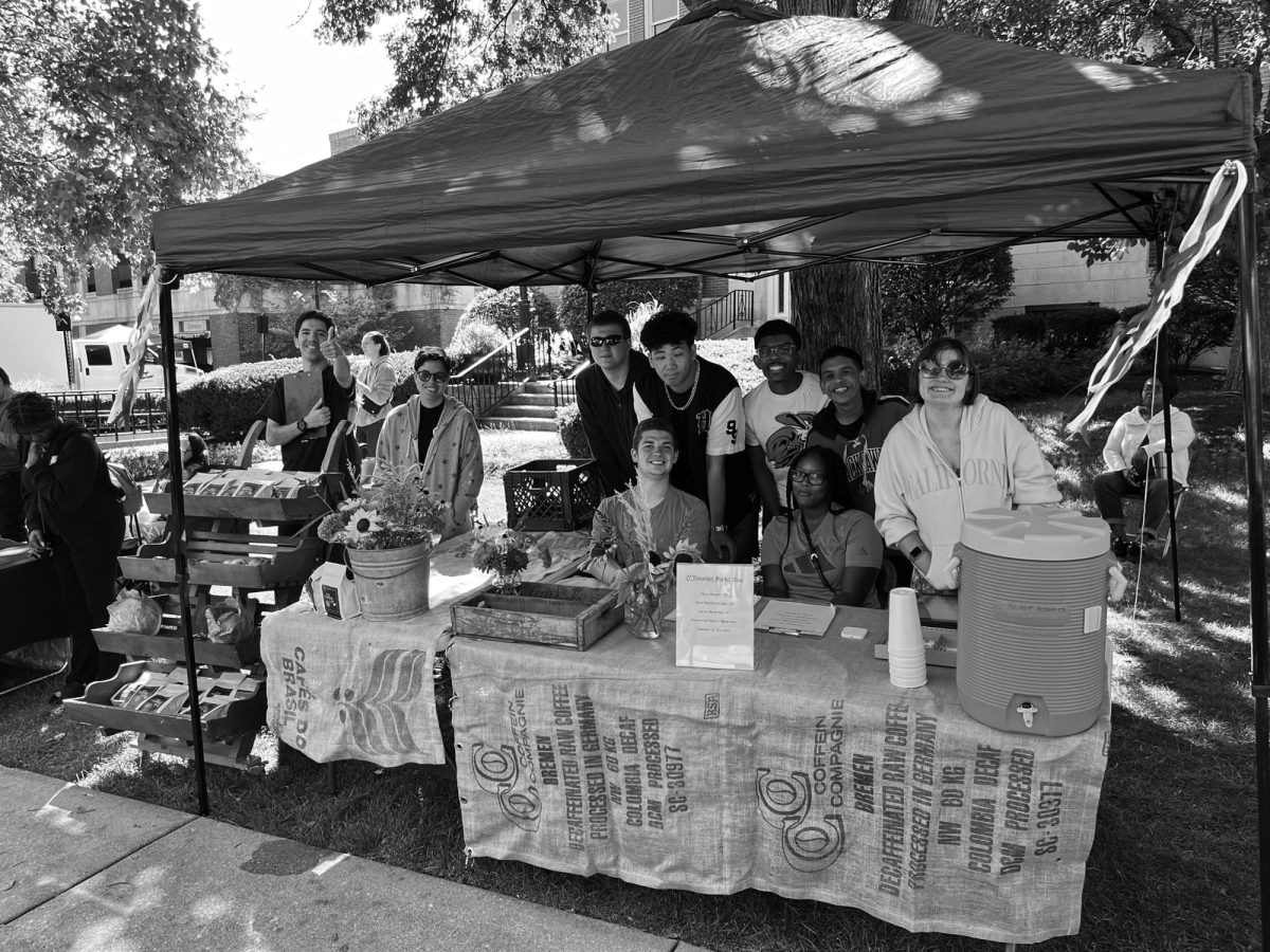 Transition students pose for photo at farmers’ market in La Grange (courtesy of Benjamin White).
