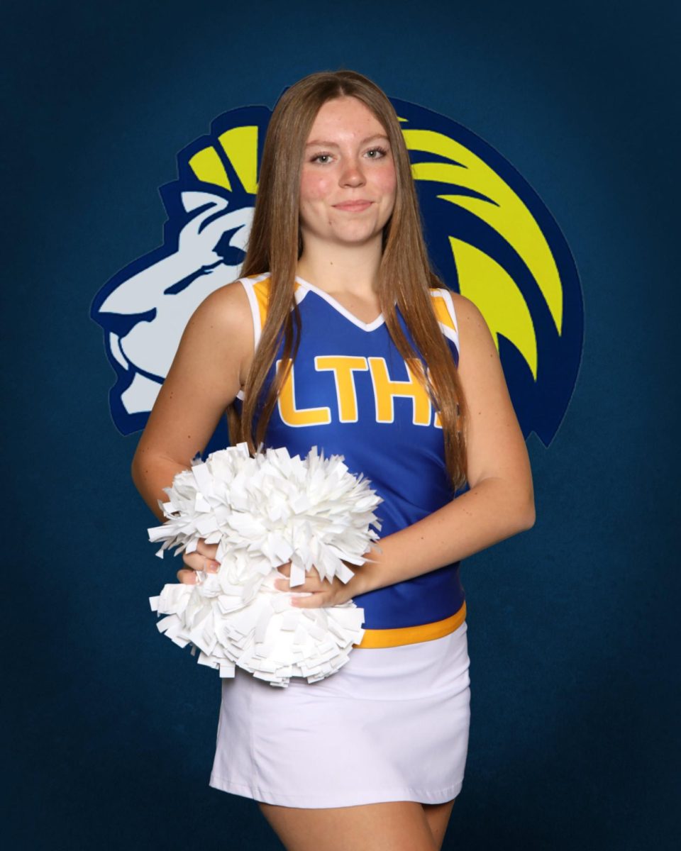 Caroline Mhley’s Poms photo for the 2023-2024 season (photo courtesy of Gavin Mhley).