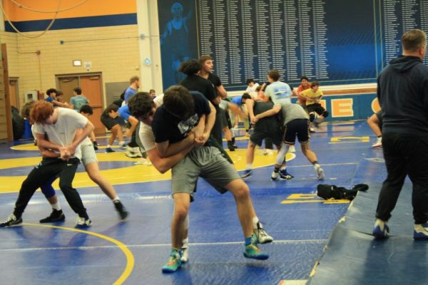 Boys wrestling team begins practice with drills (photo courtesy of Brooke Stacks).