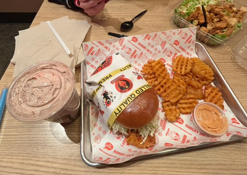 The chicken sandwich and fries from the Hangry Joe's restaurant in LaGrange (Klaczynski/LION).