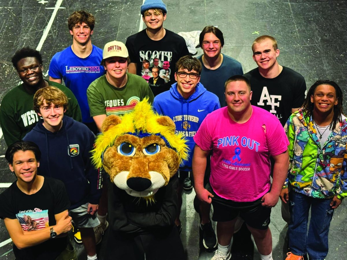 2025 Mr. LT contestants pose for group picture during their practice in the Reber Center (photo courtesy of Peter Geddeis). 